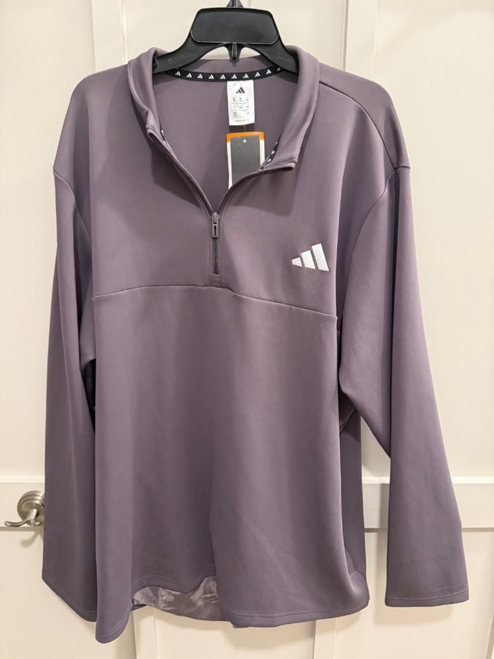 BRAND NEW ADIDAS Men 1/4 Quarter Zip Long Sleeve Pullover Top - 2XL XXL